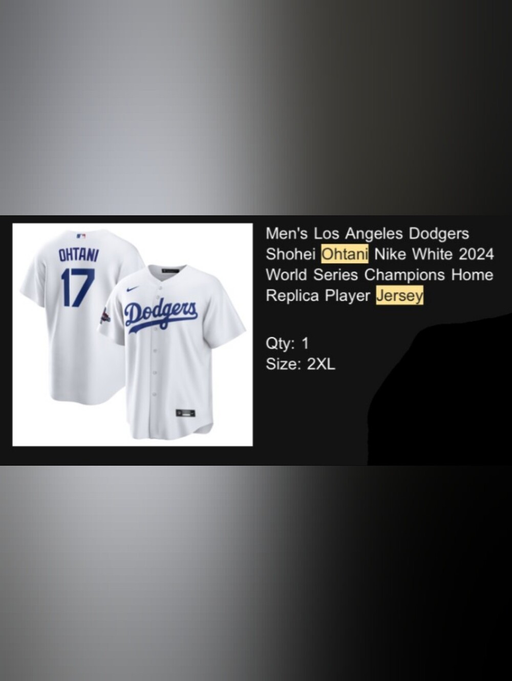 MLB Dodgers White and Blue Replica Player Jersey World Series